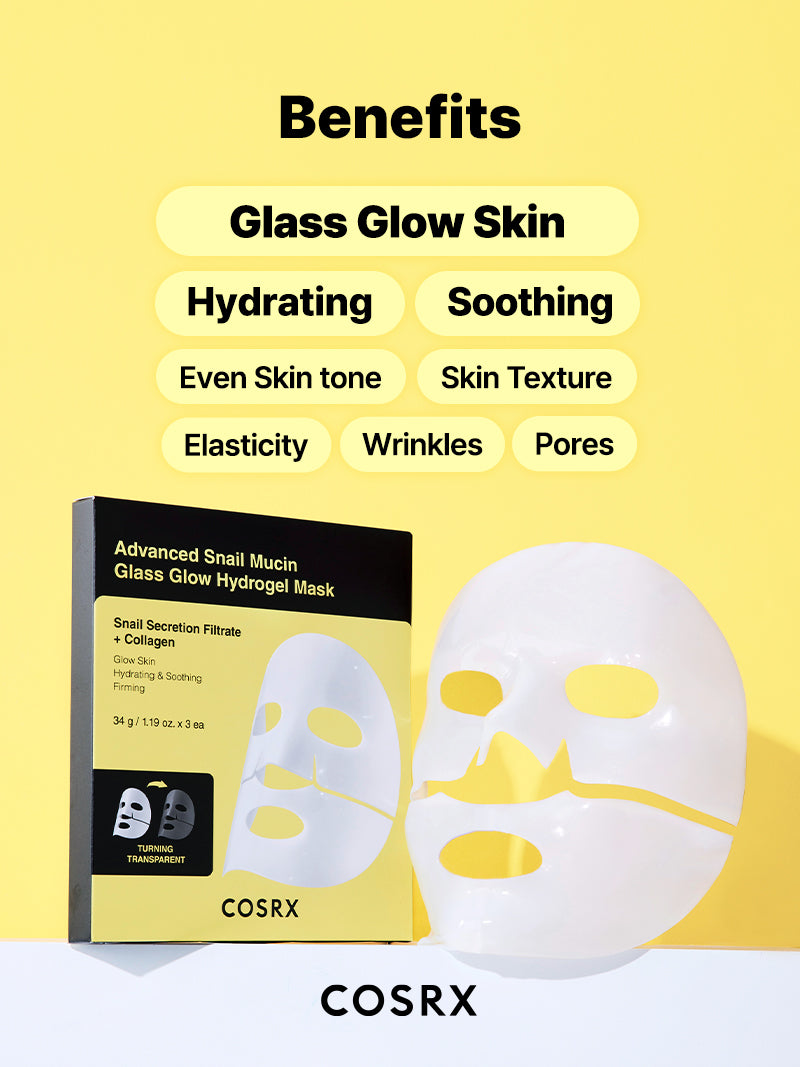 Advanced Snail Mucin Glass Glow Hydrogel Mask_3ea - Image 4