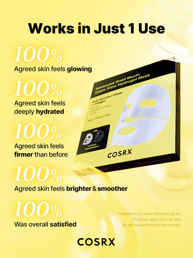 Advanced Snail Mucin Glass Glow Hydrogel Mask_3ea - Image 5